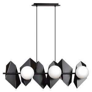 Lampadario Minimal Sharada Acciaio Nero 6 Luci E14