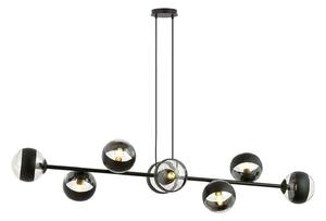 Lampadario Contemporaneo Su Acciaio Nero 8 Luci E14