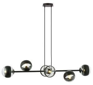 Lampadario Contemporaneo Su Acciaio Nero 6 Luci E14