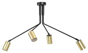 Plafoniera Minimal Morigena Acciaio Nero 4 Luci Gu10