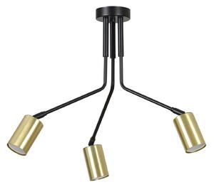 Plafoniera Minimal Morigena Acciaio Nero 3 Luci Gu10