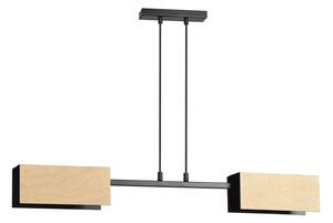 Lampadario Minimal Potter Acciaio Nero 2 Luci E27