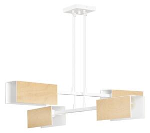 Lampadario Minimal Potter Acciaio Bianco 4 Luci E27