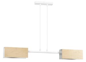 Lampadario Minimal Potter Acciaio Bianco 2 Luci E27