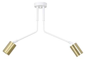 Plafoniera Minimal Morigena Acciaio Bianco 2 Luci Gu10