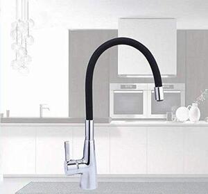 Miscelatore da cucina - Rubinetto acqua con tubo flessibile - Lavoro cucina - Ruotabile a 360 gradi - Foro singolo - Cromo