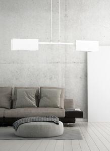 Lampadario Minimal Raiden Acciaio Bianco 2 Luci E27