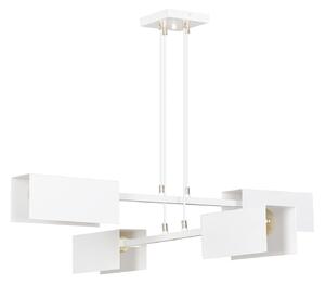 Lampadario Minimal Raiden Acciaio Bianco 4 Luci E27