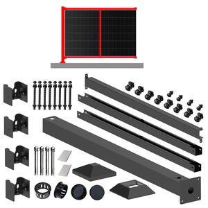 Recinzione solare in acciaio inox nero orizzontale con supporto +1 modulo ESTENSIONE 1722x1134 0%