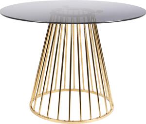 Tavolo da pranzo Mariel 75 x 104 cm Acciaio/vetro oro/nero