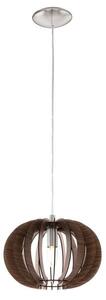 Lampadario Industrial Stellato 1 1 Luce E27 Acciaio Legno Marrone D30