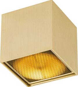 QAZQA - Faretto di design a superficie I faretto I faretto a soffitto I faretto a soffitto I lampada I lampada I luce oro I ottone GU10 111mm - Box Miele I soggiorno I camera da letto - cubo in alluminio - LED adatto GU1