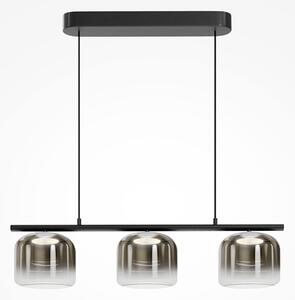 Lampadario Contemporaneo Spirito Metallo E Vetro Nero 3 Luci Led 14W