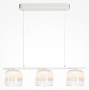 Lampadario Contemporaneo Spirito Metallo E Vetro Bianco 3 Luci Led 14W