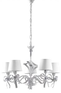 Lampadario Shabby Chic Lucy 5 Luci Bianco LuceArt Classic