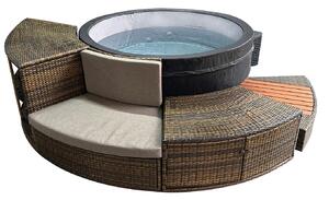 Vasca Idromassaggio Bagno di Ghiaccio da 3°C a 42°C Ø156x70 cm con Mobili 3kW NetSpa Ice Grigia