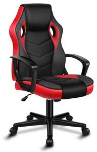 ALFORDSON Sedia da scrivania da corsa, sedia da ufficio ergonomica regolabile in altezza e imbottita da 150 kg, sedia da gioco per PC girevole, rossa