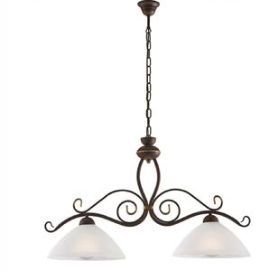 Lampadario Rustico Faraone 2 Luci Marrone e Bianco LuceArt Classic
