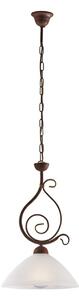 Lampadario Rustico Faraone 1 Luce Marrone e Bianco LuceArt Classic