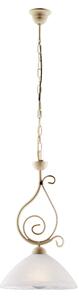 Lampadario Rustico Faraone 1 Luce Avorio e Bianco LuceArt Classic