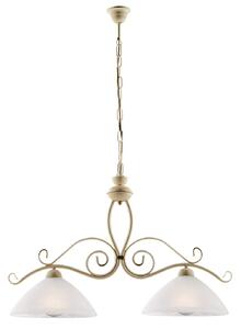 Lampadario Rustico Faraone 2 Luci Avorio e Bianco LuceArt Classic