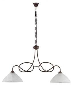 Lampadario Rustico Bistrot 2 Luci Ruggine e Bianco LuceArt Classic