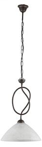 Lampadario Rustico Bistrot 1 Luce Ruggine e Bianco LuceArt Classic