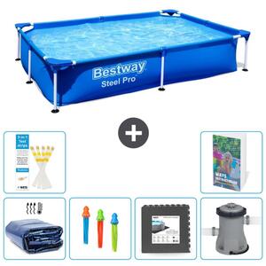 Bestway Steel Pro, piscina rettangolare - 221x150x43 cm - 5 pezzi, modello S3