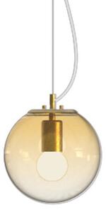 Sospensione Contemp Mapa Clear Metallo Ottone Vetro Sfumato Ambra 1 Luce E27
