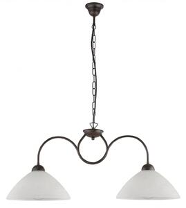 Lampadario Rustico Anemone 2 Luci Ruggine e Bianco LuceArt Classic
