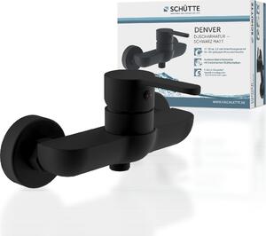 Miscelatore doccia design SCHÜTTE DENVER, miscelatore doccia con attacco doccia da 1/2", miscelatore monocomando bagno nero opaco