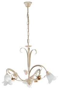 Lampadario Arte Povera Cestino 3 Luci Avorio e Bianco LuceArt Classic