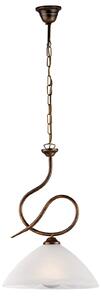 Lampadario Rustico Miranda 1 Luce Marrone e Bianco LuceArt Classic