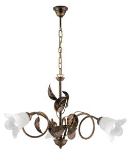 Lampadario Arte Povera Limone 3 Luci Marrone e Bianco LuceArt Classic