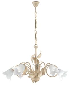 Lampadario Arte Povera Limone 5 Luci Avorio e Bianco LuceArt Classic