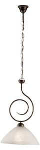 Lampadario Rustico Milly 1 Luce Marrone e Bianco LuceArt Classic
