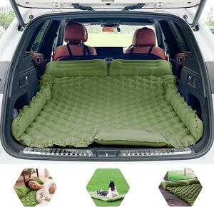Materasso gonfiabile - Auto con airbed - Campeggio da viaggio - Pompa a pedale incorporata - 183 x 131 cm - Verde