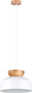 Lampada a sospensione ELODEA bianco-marrone 1xE27x15W in metallo, dimensioni: 130x29,5x29,5 cm, IP20, Pure Lume