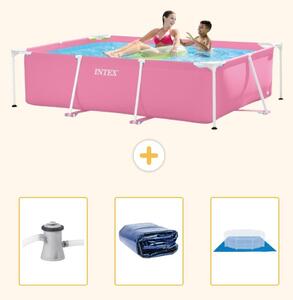 Piscina fuori terra rettangolare - 220x150x60 cm - 4 pezzi - SCB76