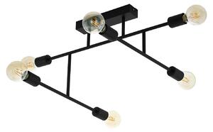 Plafoniera Moderna Belsiana Acciaio Nero 6 Luci E27
