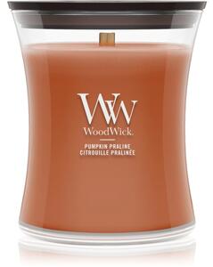 Woodwick Pumpkin Praline candela profumata con stoppino in legno 275 g