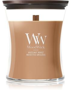 Woodwick Hazelnut Roast candela profumata con stoppino in legno 275 g