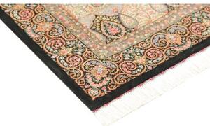 Tappeto Ghom Seta Stilizzato Blu Scuro Turchese 105x165 Cm