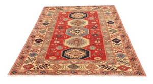 Tappeto Kazak Fine Geometrico Rosso Blu 136x189 Cm