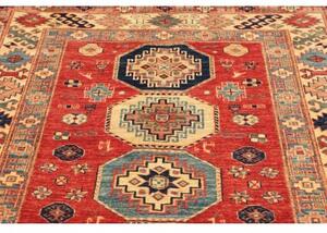 Tappeto Kazak Fine Geometrico Rosso Blu 136x189 Cm