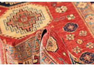 Tappeto Kazak Fine Geometrico Rosso Blu 136x189 Cm