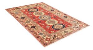 Tappeto Kazak Fine Geometrico Rosso Blu 136x189 Cm