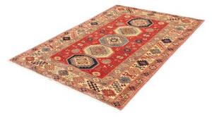 Tappeto Kazak Fine Geometrico Rosso Blu 136x189 Cm