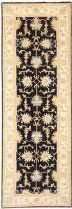 Tappeto Zigler Fine Floreale Nero Beige Corsia 85x254 Cm