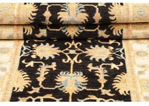 Tappeto Zigler Fine Floreale Nero Beige Corsia 85x254 Cm